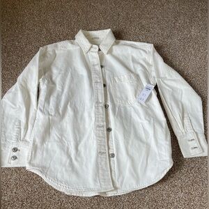 Abercrombie and Fitch White Denim Oversized Jacket